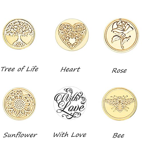 Miniatura 10 de Afobby Kit de sellos de cera juego de sellos de cera de animal con 6 cabezales de latón extraíbles y 1 mango de madera sellos de cera de sellado de