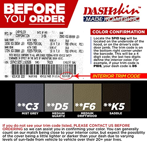 Dashskin Usa Molded Dash Cover Compatible With 94-97 Dodge Ram In Black - Made In America #TOP1