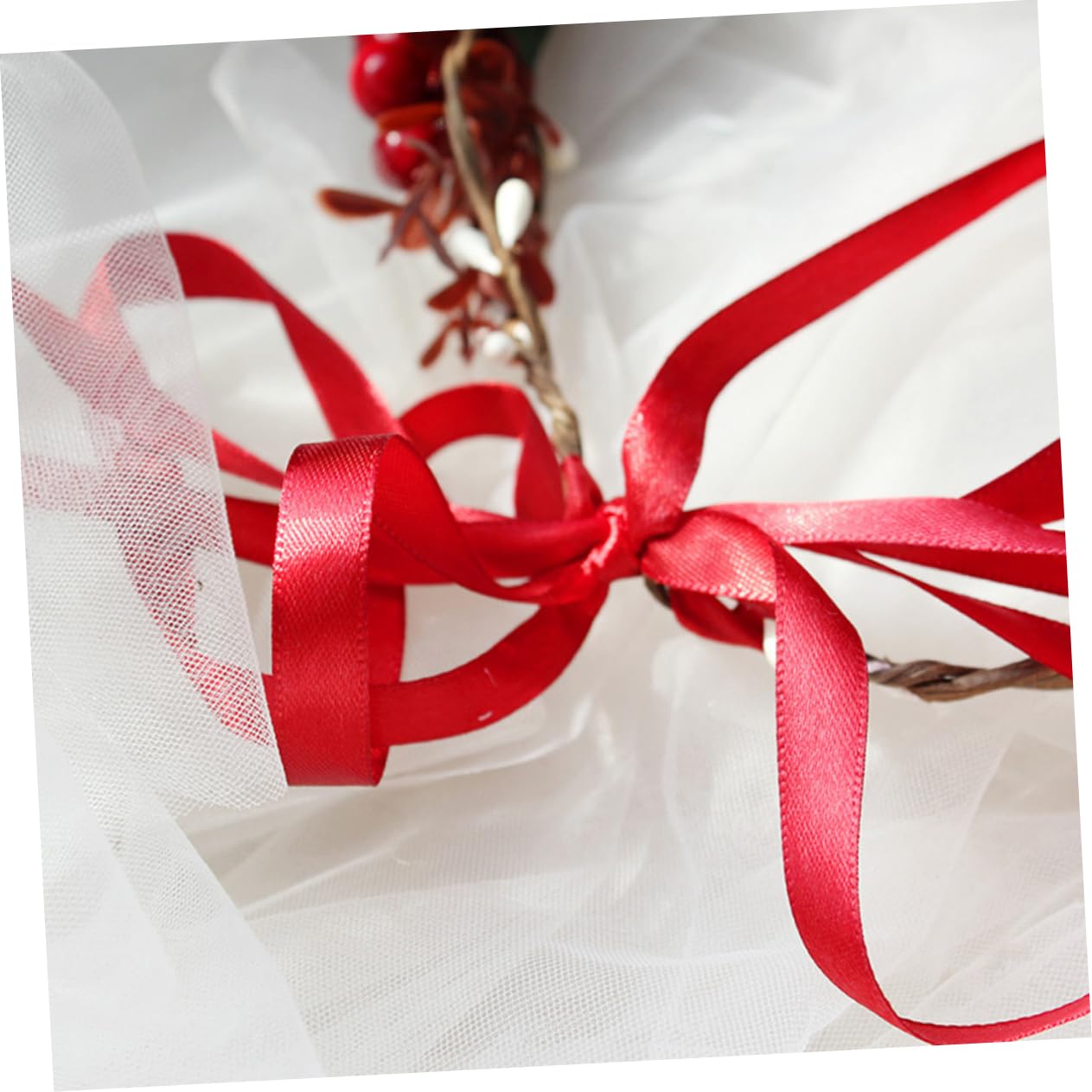 3piezas Diadema Floral De Pino y Para Navidad Accesorio De Cabello Rojo Para Fiestas y Eventos Para Fotografía y Bodas