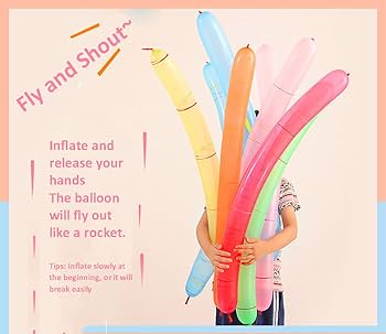 Amazon | ロケットバルーン 100個パック 空に飛ぶバルーン 笛の音付き
