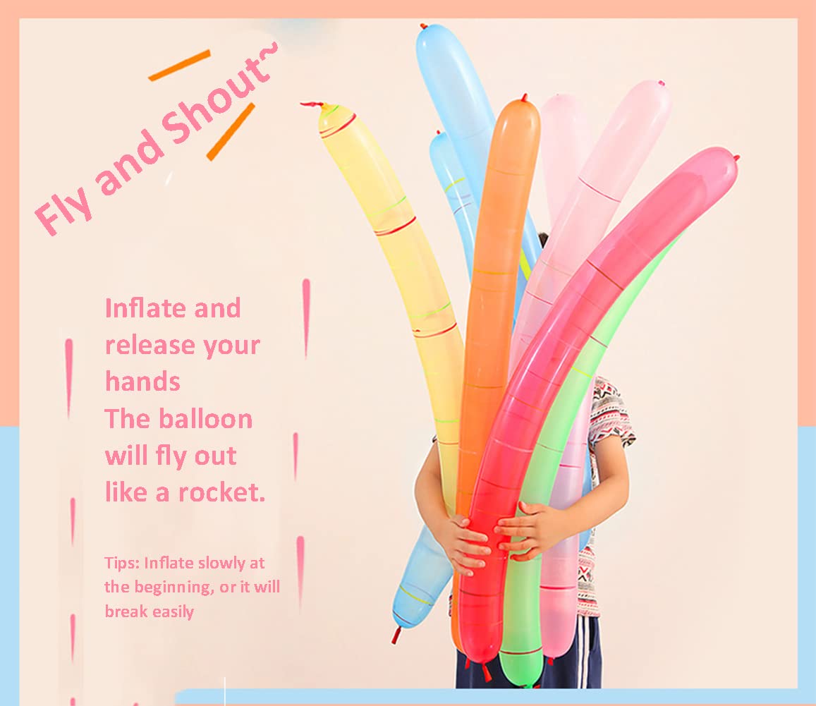 Amazon | ロケットバルーン 100個パック 空に飛ぶバルーン 笛の音付き