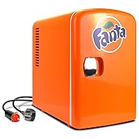 Coca Cola Fanta Portable 6 Can Thermoelectric Mini Fridge Cooler/Warmer