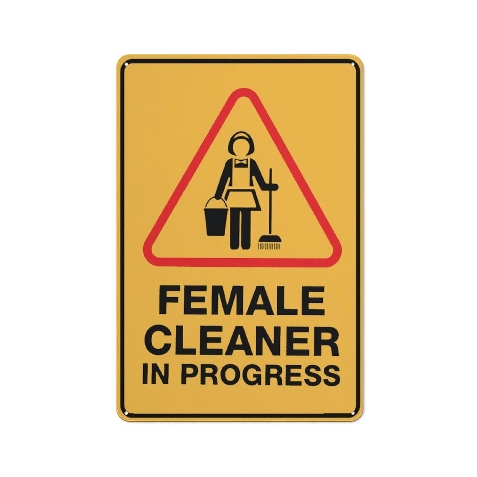 Peiyeety Women's A03 Cleaner In Progress Sign Outdoor Signs Aluminum 12X16 Inches Uv Ink Printed For House And Business