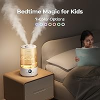 Vista 7 de Homvana Humidificadores para dormitorio y hogar, 3.6 L de llenado superior de niebla fría, 34 horas, súper largo, silencioso 23 dB, humidificador