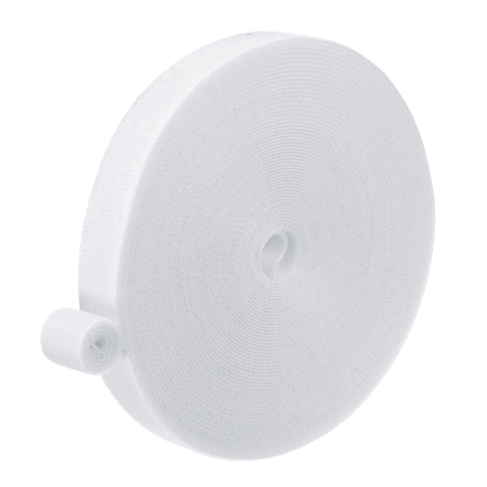 M METERXITY 1-Roll Garden Plant Tape, 33 ft x 0.6 in Garden Hook and Loop Plant Ties Multi-Purpose Use Adjustable and Reusable Twist Wire Tape for Plants/Flowers/Vines [White]