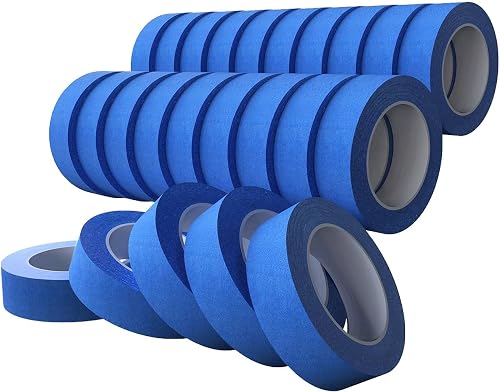 SWRT Blue Painter's Tape 1 Inch x 55 Yards x 24 Rolls (1320 Yards Total) – Upgraded Adhesive Masking Tape, Multi-Surface, Clean Removal, No Residue, for Walls, Trim, DIY, Crafts & Painting Projects