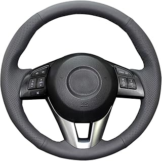 Coprivolante in vera pelle, per fai da te, 38,1 cm, accessori interni (con filo nero)