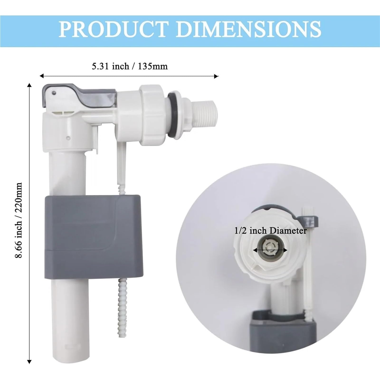 Toilet Tank Flush And Water 1/2-Inch Side Mount Replacement Kit