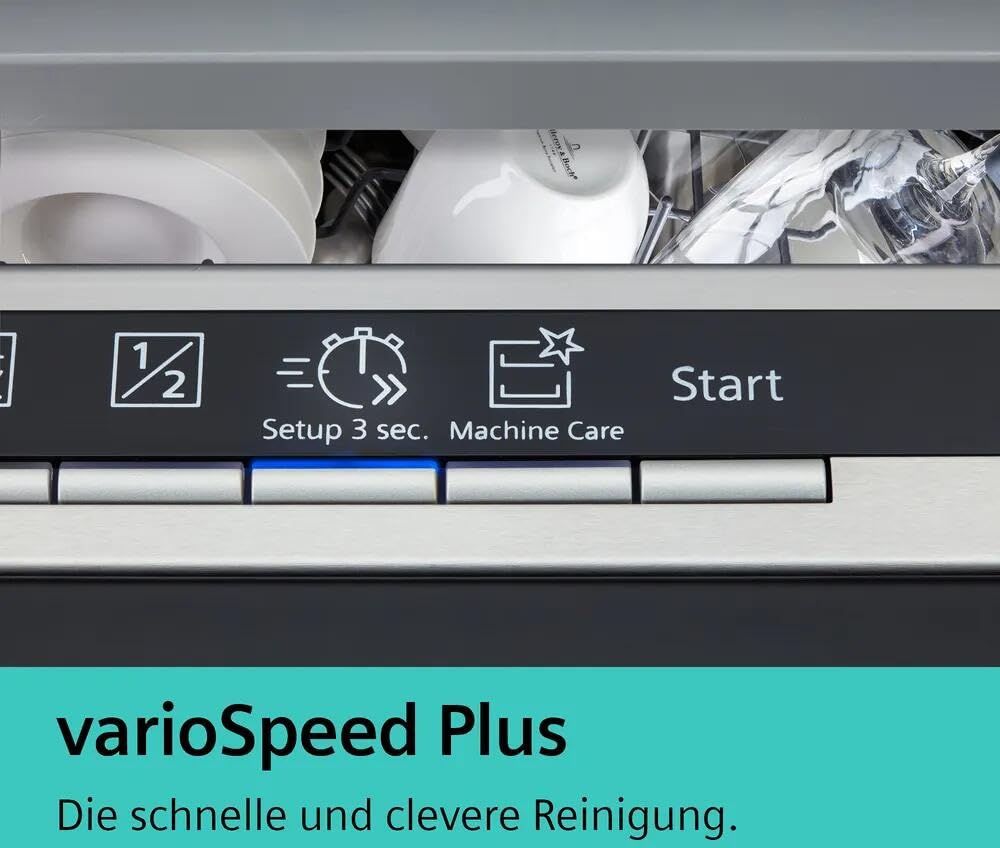 Siemens SN43ES22AE, iQ300 - Lavastoviglie intelligente, 60 cm, Made in Germany, cestino portaposate, apertura automatica della porta, tripla rackMatic, particolarmente silenziosa, varioSpeed, aquaStop