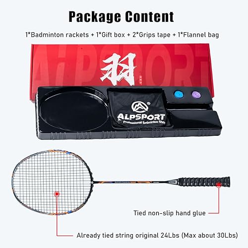 Miniatura 2 de GJ 10U G5 - Raqueta de bádminton profesional de fibra de carbono completa con caja de regalo, raqueta de bádminton para deportes al aire libre en el