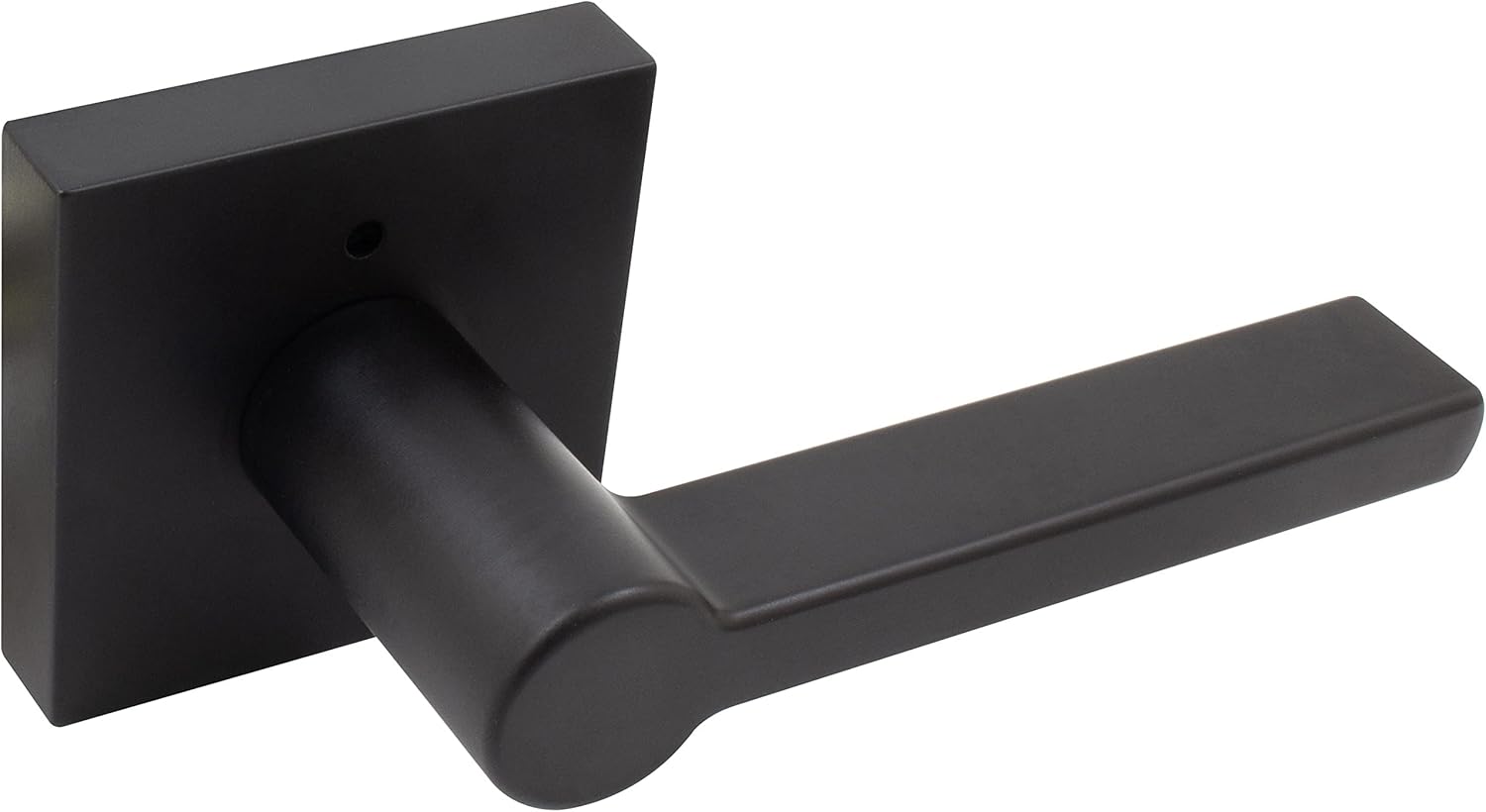 Stone Harbor Hardware Vienna Door Lever with Square Rosette, Privacy (Bed/Bath) Latch, Matte Black