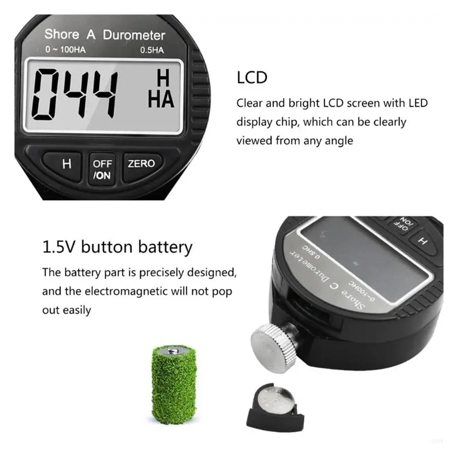 Durómetro Digital Portátil con Pantalla LCD, Esclerómetro, Durómetro For Neumáticos De Caucho Y Metal.