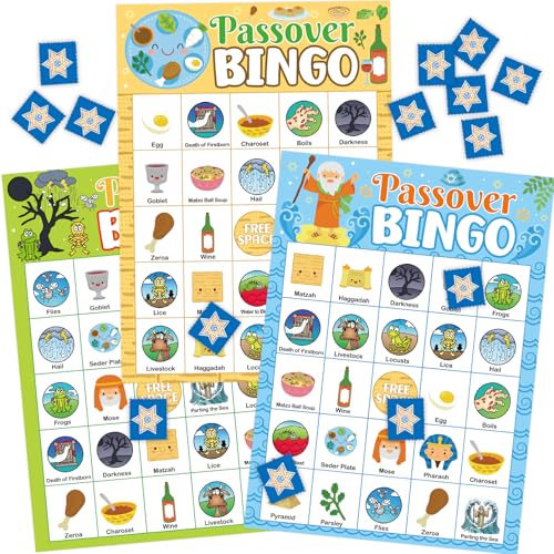 Fancy Land Passover Bingo Game for Kids Adults 24 Players Passove...