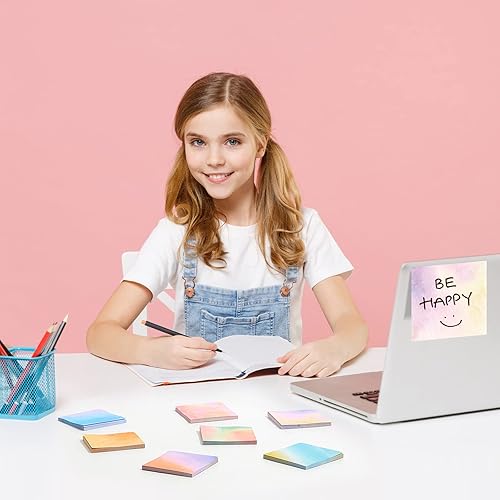 Miniatura 5 de Bloc de notas adhesivas emergentes con temática de acuarela, notas adhesivas adhesivas de 3 x 3, notas adhesivas fáciles de publicar para el hogar,