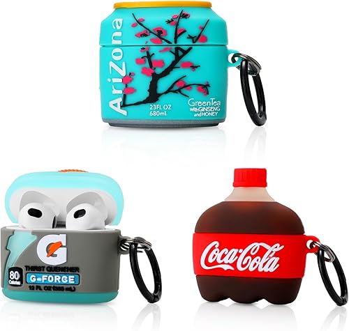 Paquete de 3 Gedicht para Airpods de 3 generación, bonita funda de personajes de dibujos animados para AirPods 3, diseño único, divertido y