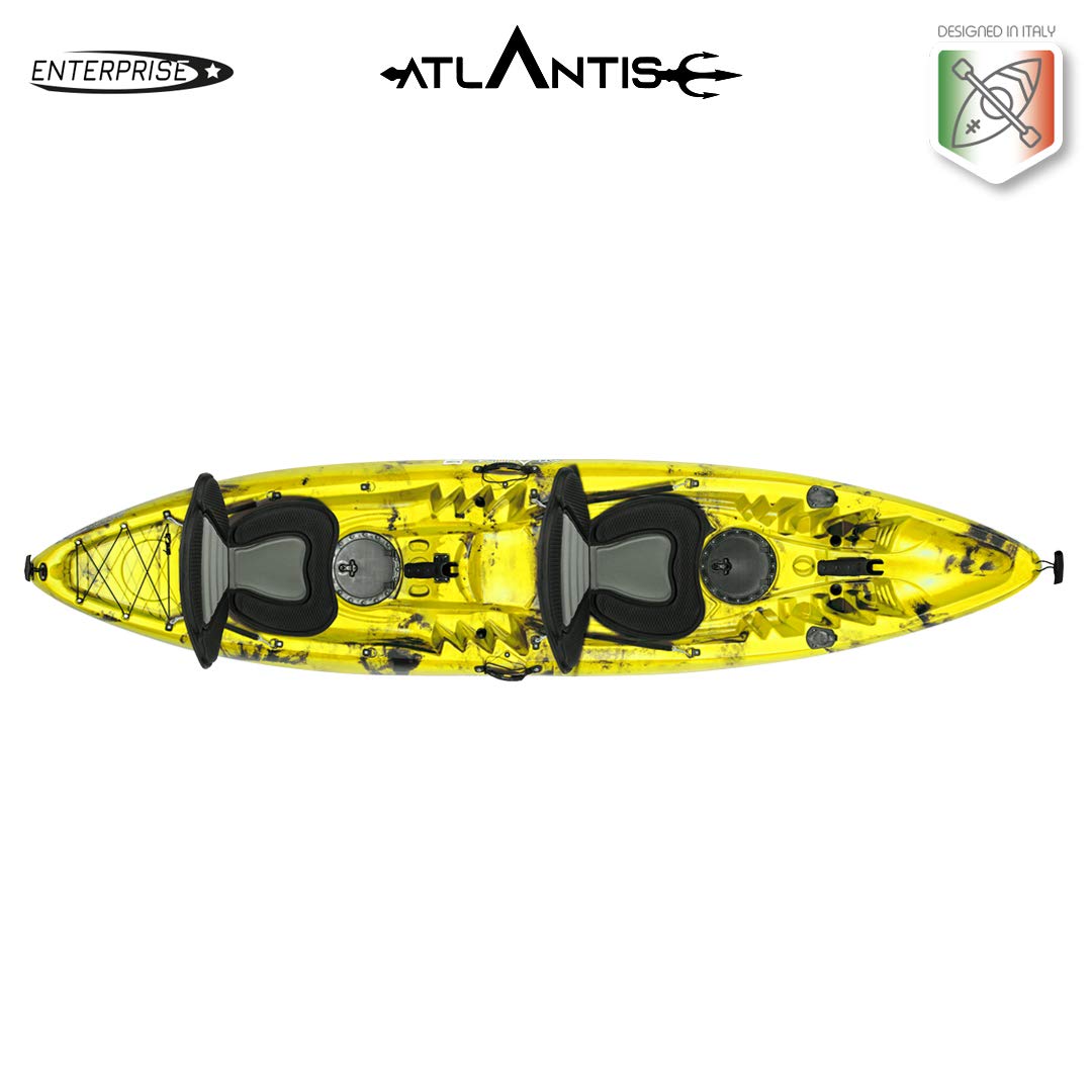 Atlantis Kayak-Canoa Enterprise 385 cm Giallo - 2 Gavoni - 2 Seggiolini - 2 Pagaie - 2 Portacanne