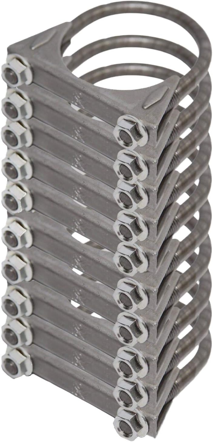 10Pcs 1 3/4" O.D.Universal Muffler Tips Exhaust Hanger U Bolt Mild Steel Clamp