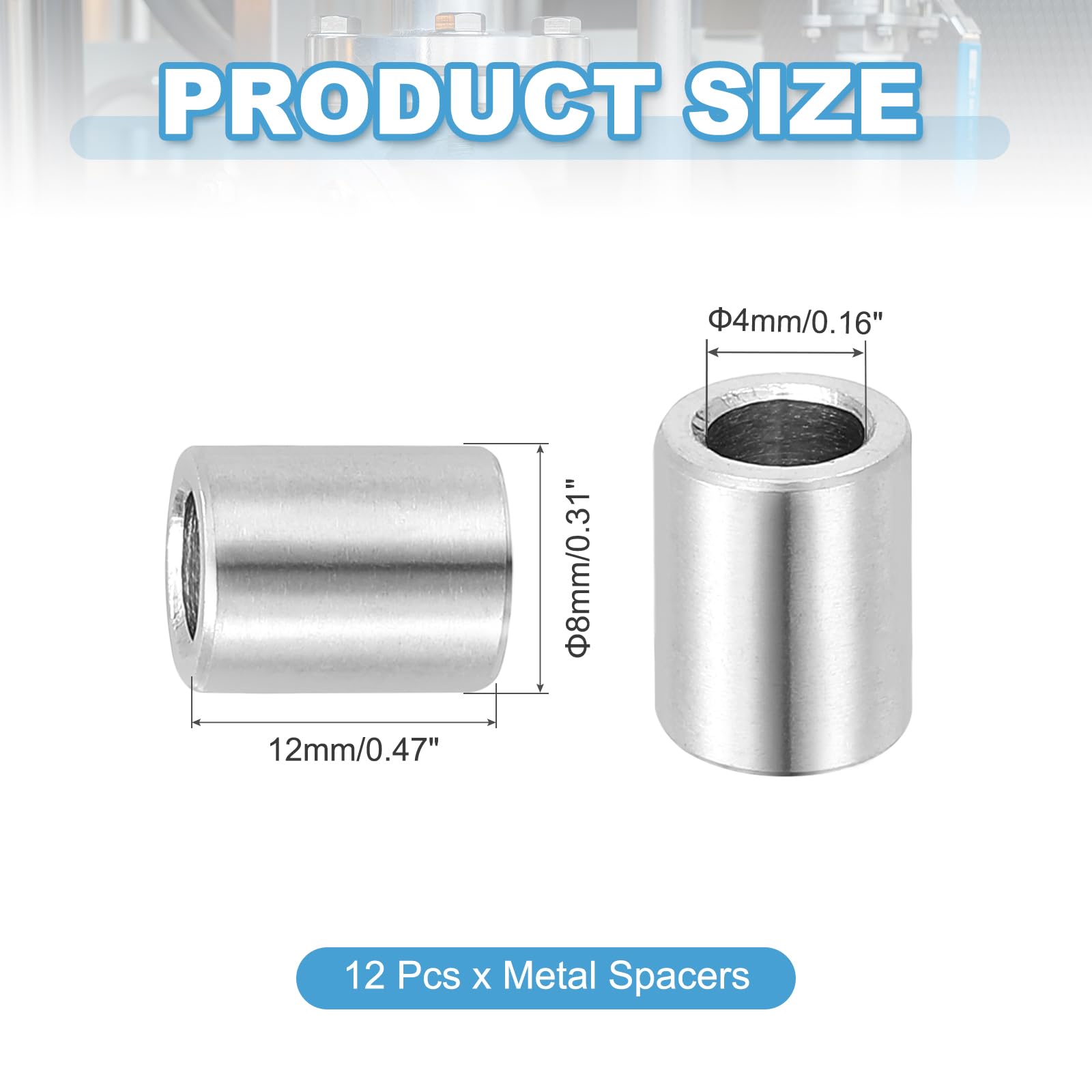 PATIKIL 12 Pcs Stainless Steel Spacers - Image 2