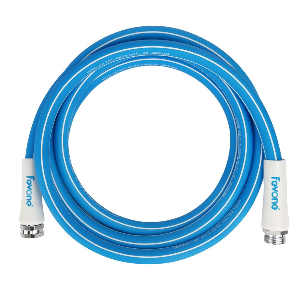 Fevone Manguera de jardín de 12 pies, manguera de agua corta, manguera de jardín, manguera de extensión de manguera de jardín, conector de carrete de manguera segura, manguera de jardín de 5/8,