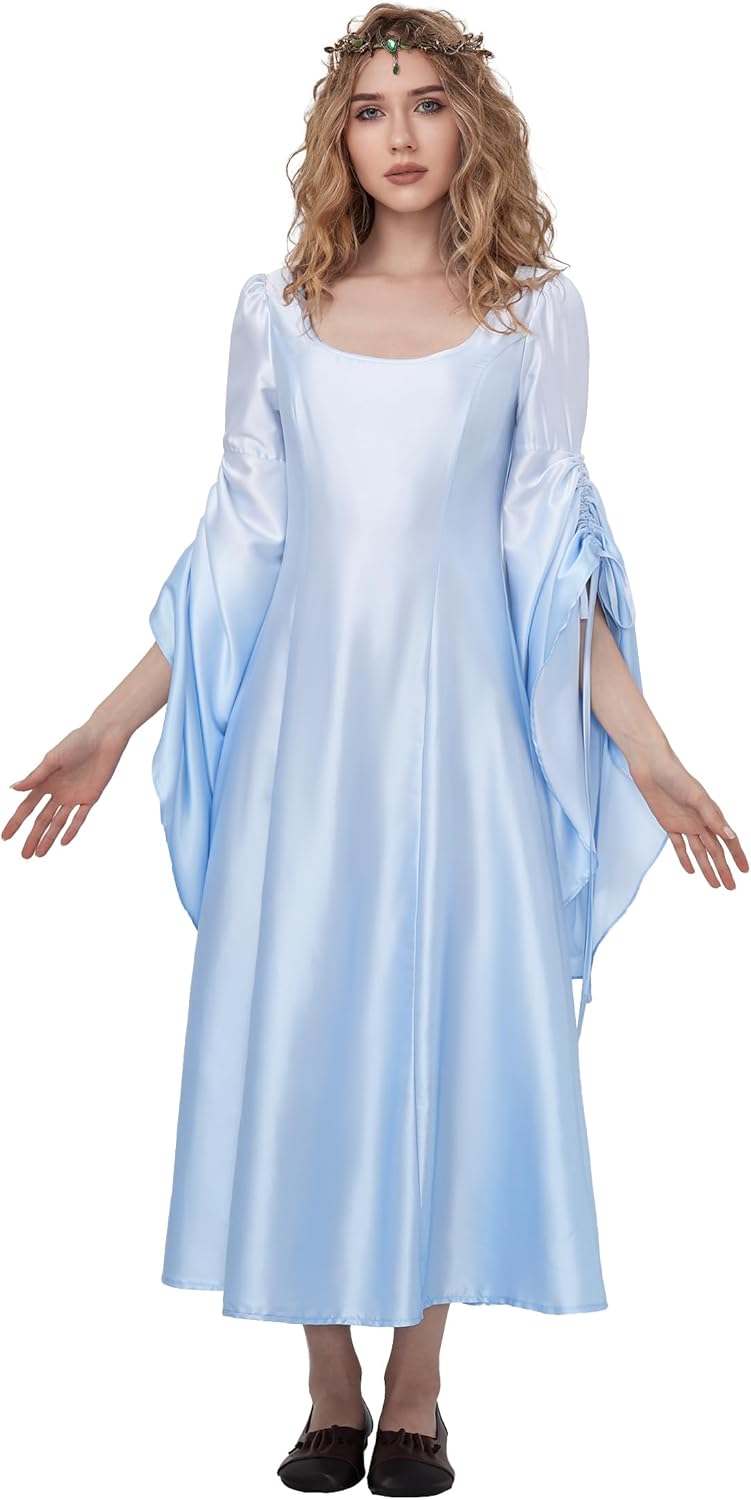 Renaissance Dress for Women Fairy Costume Victorian Underdress Medieval Witch Wedding Ren Faire Skirt - Image 3