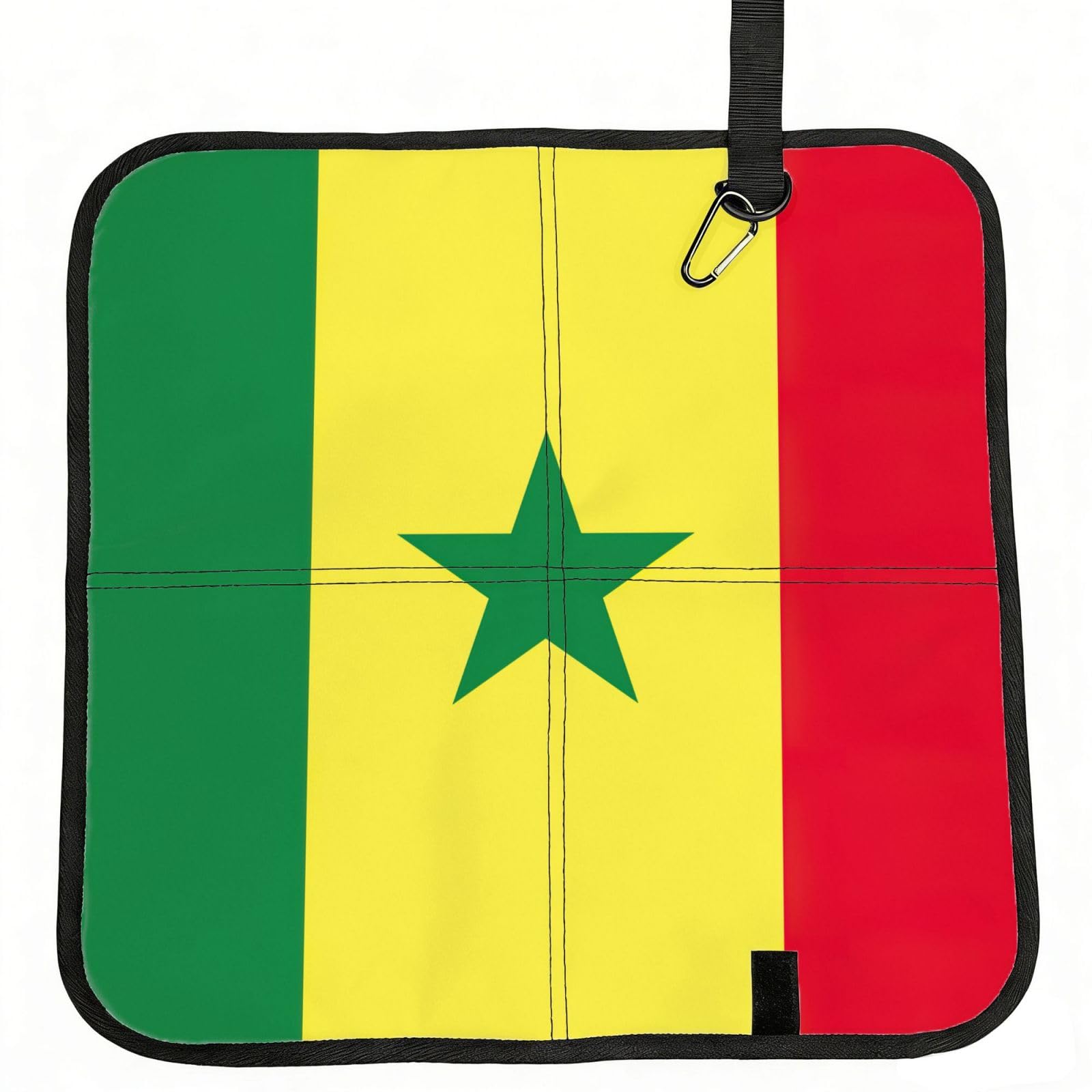 bghdfa Flag Of Senegal Print Outdoor Sitting Mat Waterproof Oxford Cloth Seat Cushion Folding Foam Camping Seat For Picnic
