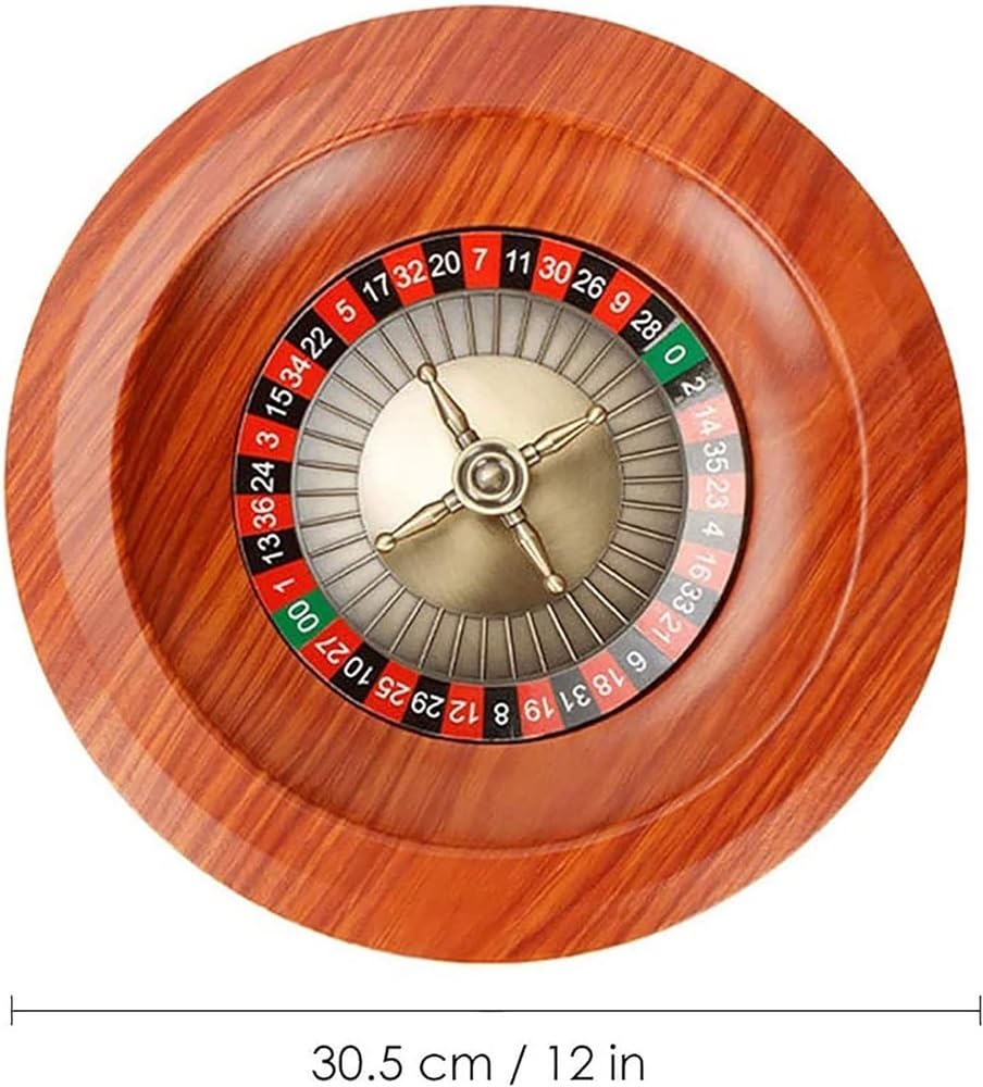 Rueda de apuestas de Madera de Lujo de Clase Casino Ruso de 12 ", Juego Completo de Ruedas de Ruleta de Madera, con Plato Giratorio de Caoba, Juego de Ruleta