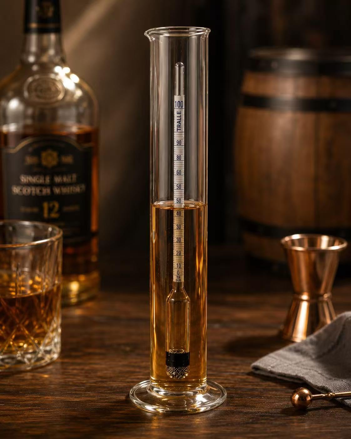 Pokiphip Hydrometer Alcohol, 0-200 Proof and Tralle