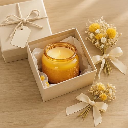 Vista 14 de Paquete de 18 recipientes de vela de vidrio en relieve de 4 onzas con tapas y etiquetas de bambú, tarros transparentes para hacer velas, diseño