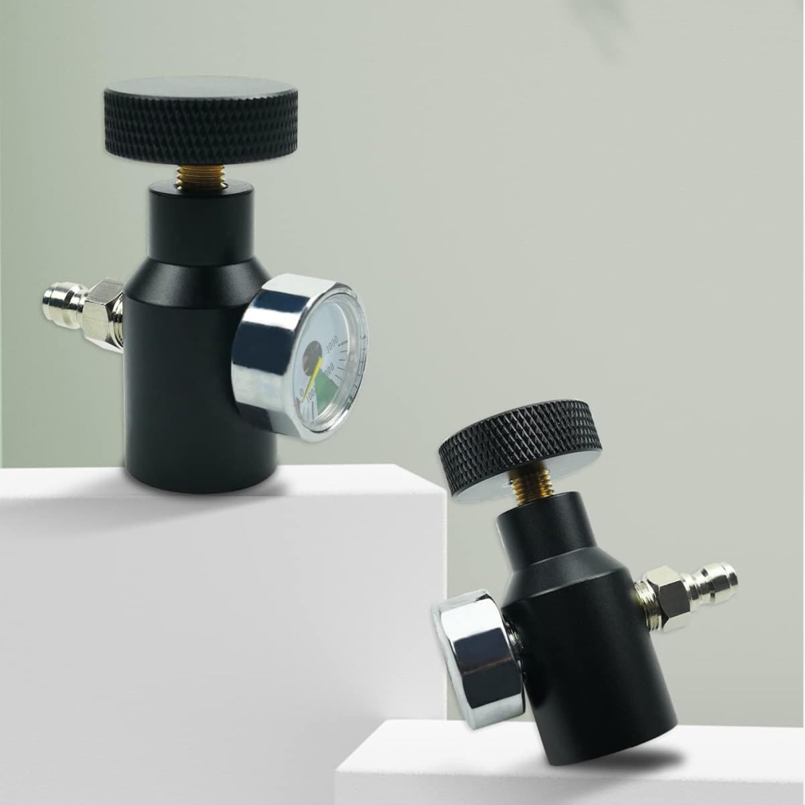 SEIWEI Co2-Tankadapter mit 3000/5000PSI-Messgerät, Druckluft-Füllstation, Fernschalter, Schnellaufblasanschluss für die meisten Zylinder