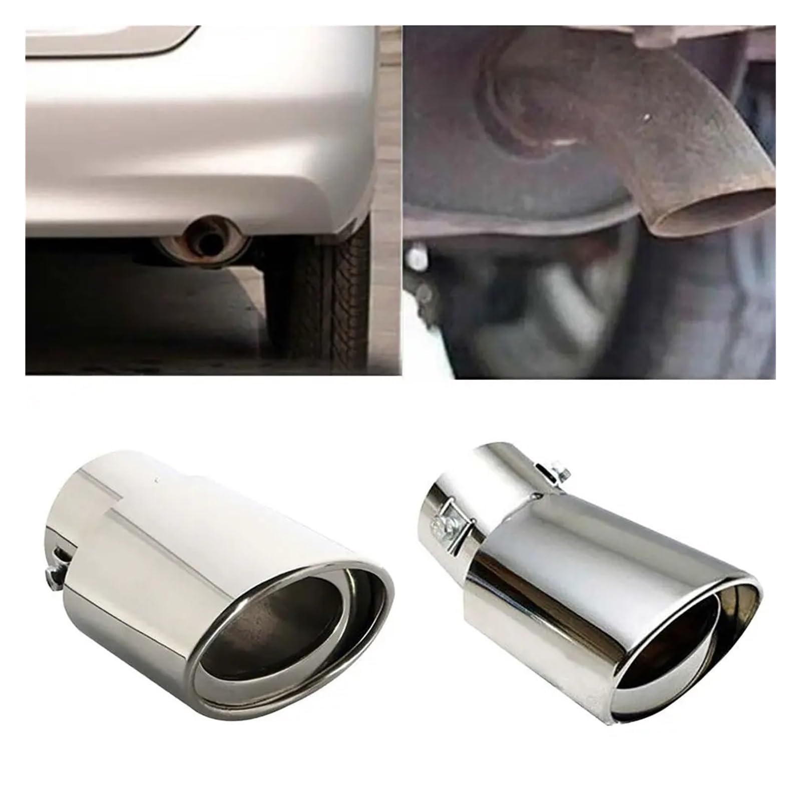 Embout d'Échappement, pour Mini Cooper 2001–2015 R50, R53, R52, R55, R56, R57, R58, R59 Sortie d'Échappement en Acier Inoxydable, Tuyau de Silencieux Chromé Anti-Corrosion,B