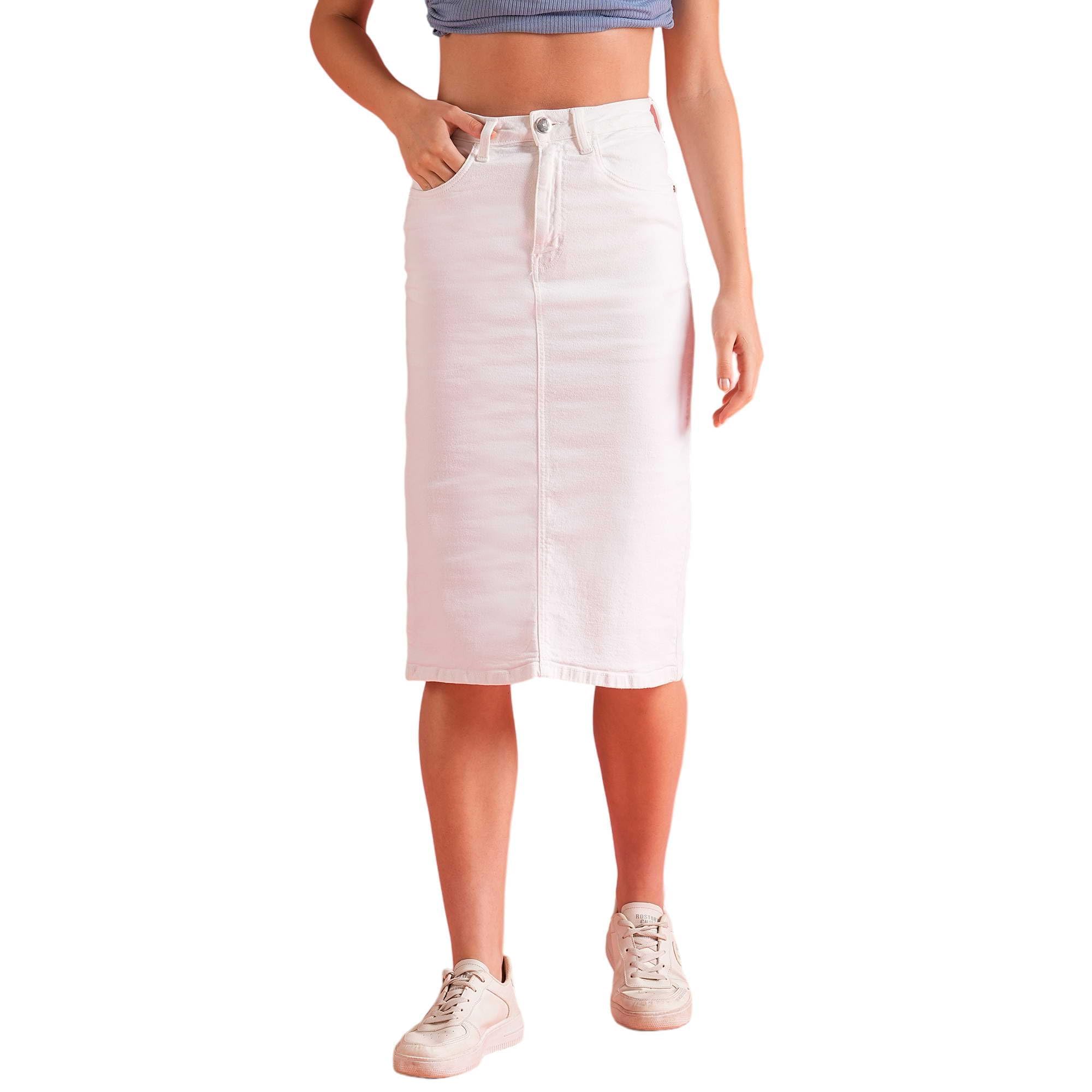 globus Women's Denim Knee Length Skirt-picture-21