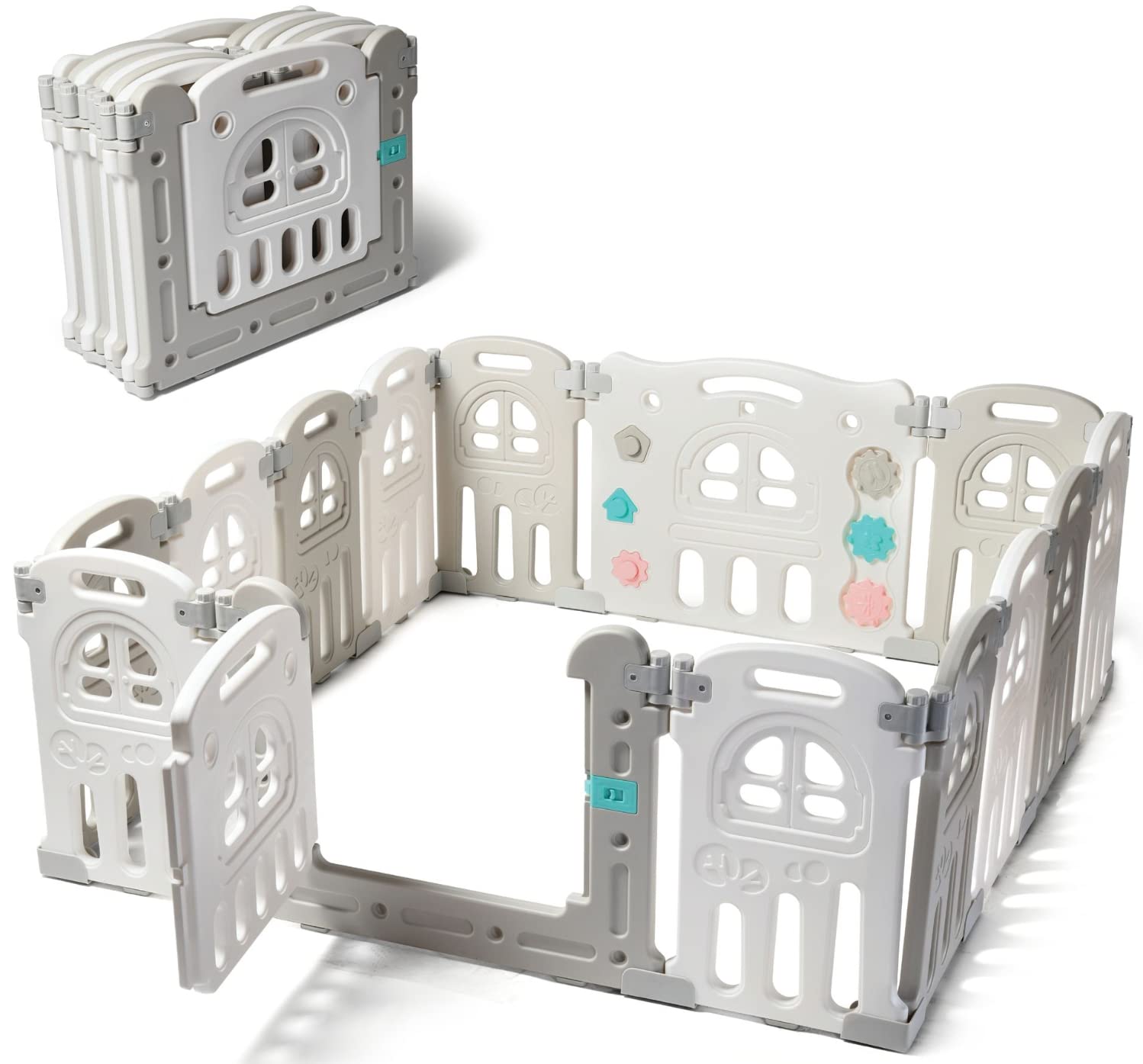 Buy Play22 Foldable Baby Playpen 14 Panel Kids Safety Activity Play