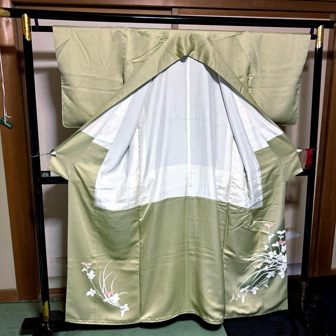 正絹大丸扱い友禅訪問着フルセット4点 着物+特選袋帯+帯締め