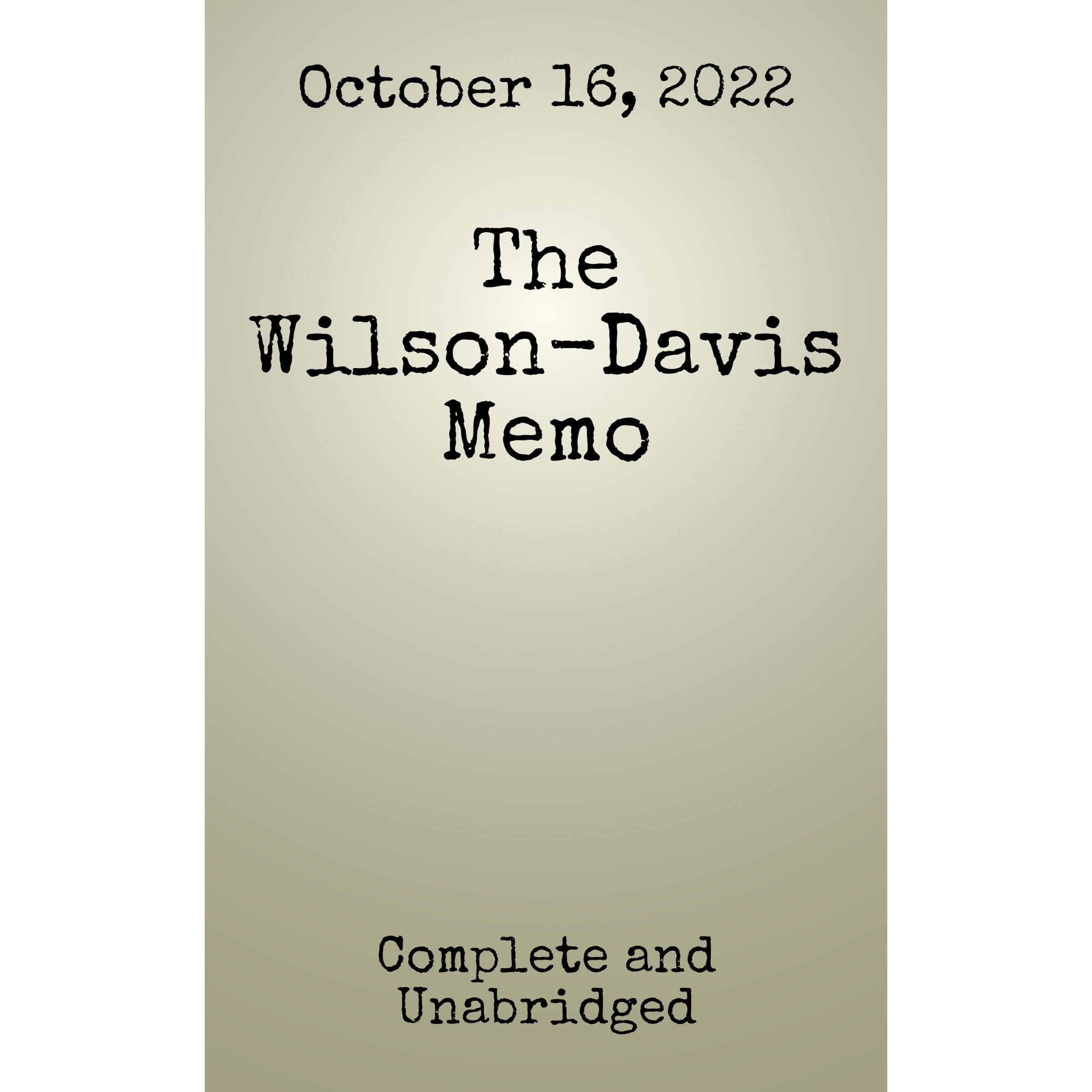 The Wilson-Davis Memo