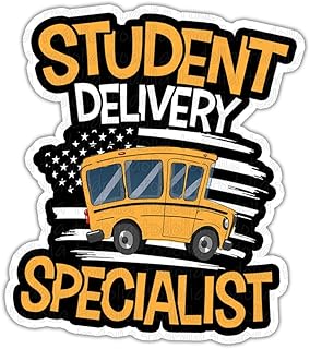 TODOLIA (3Pcs-3in) Student Delivery Specialist Sticker Funny School Bus Driver Sticker School Bus Gift Decoration Graphic Helmet Bumper