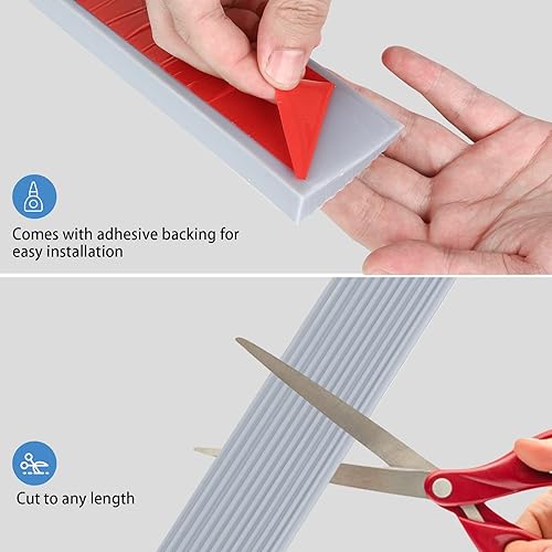 Miniatura 5 de Rampa de umbral de gel de sílice antideslizante de 0.6 pulgadas, rampa para silla de ruedas de 2.2 pulgadas de ancho, tira de transición de umbral