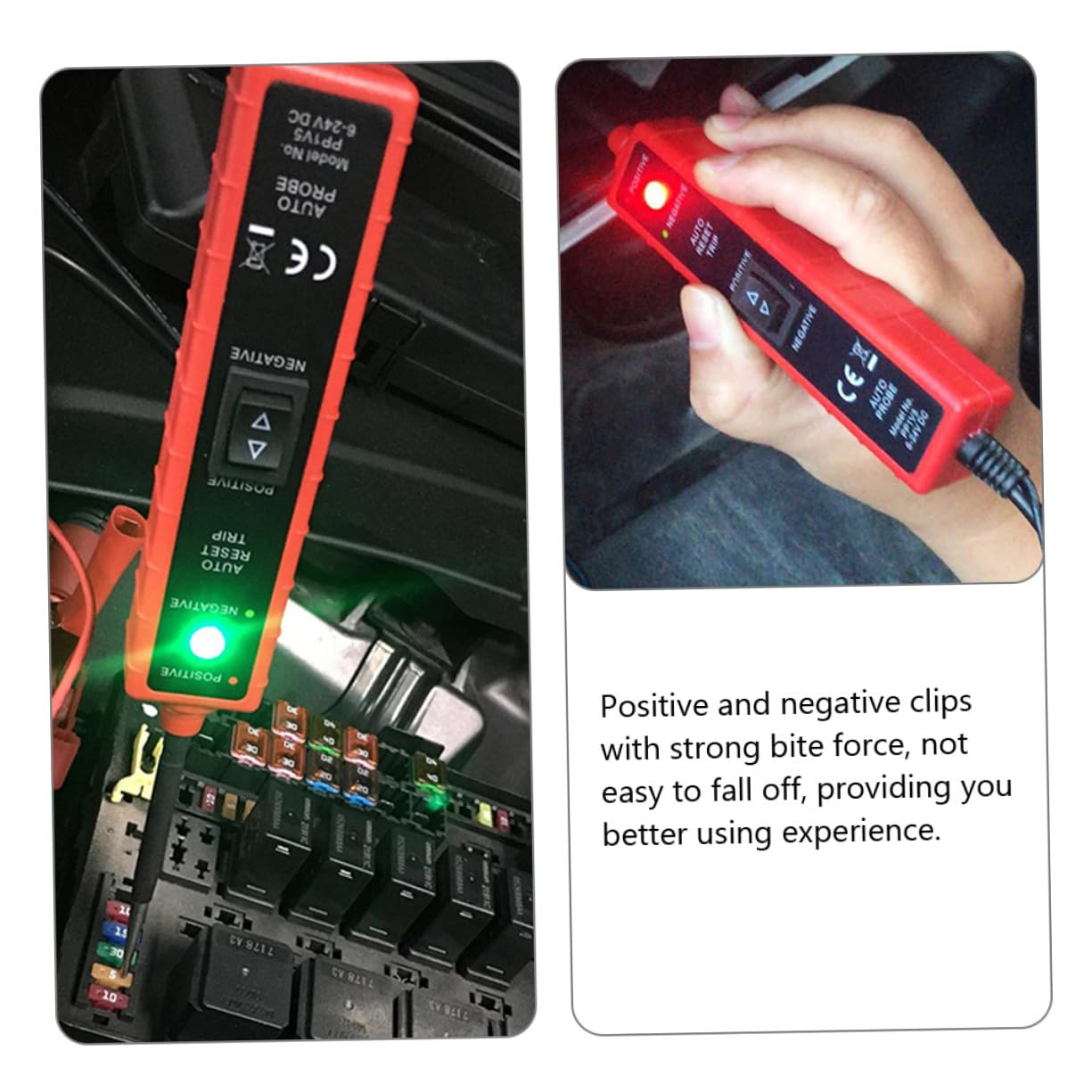Probador Circuitos Automotrices con Pinzas Positivo y Negativo Tester Eléctrico para Diagnóstico y Localización de Fallos Sistemas Eléctricos de Vehículos Cable de Metros para