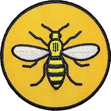 Bee Insect Bug Logo Honey Flyer Circle Vest Jacket T-Shirt Sew on Iron on Embroidered Applique Badge Sign Patch Iron-BEE-Circle