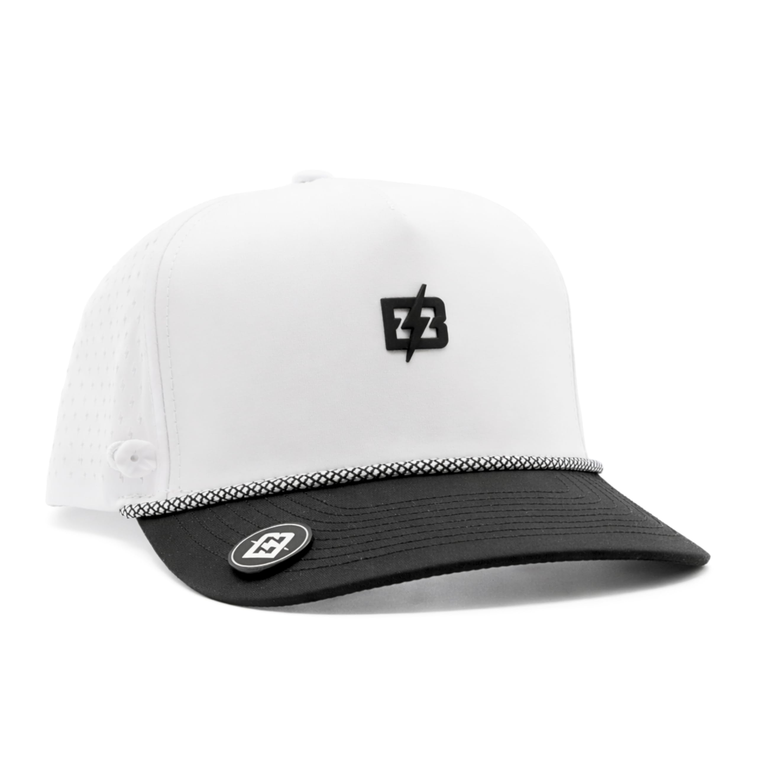 BRIMZ Golf Performance Hat - Tee Holder &amp; Magnetic Brim - Breathable Sweat &amp; Water Resistant Golfing Snapback Cap