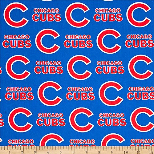 Fabric Traditions MLB Cotton Broadcloth Chicago Cubs Blue/Red Fabric By The Yard