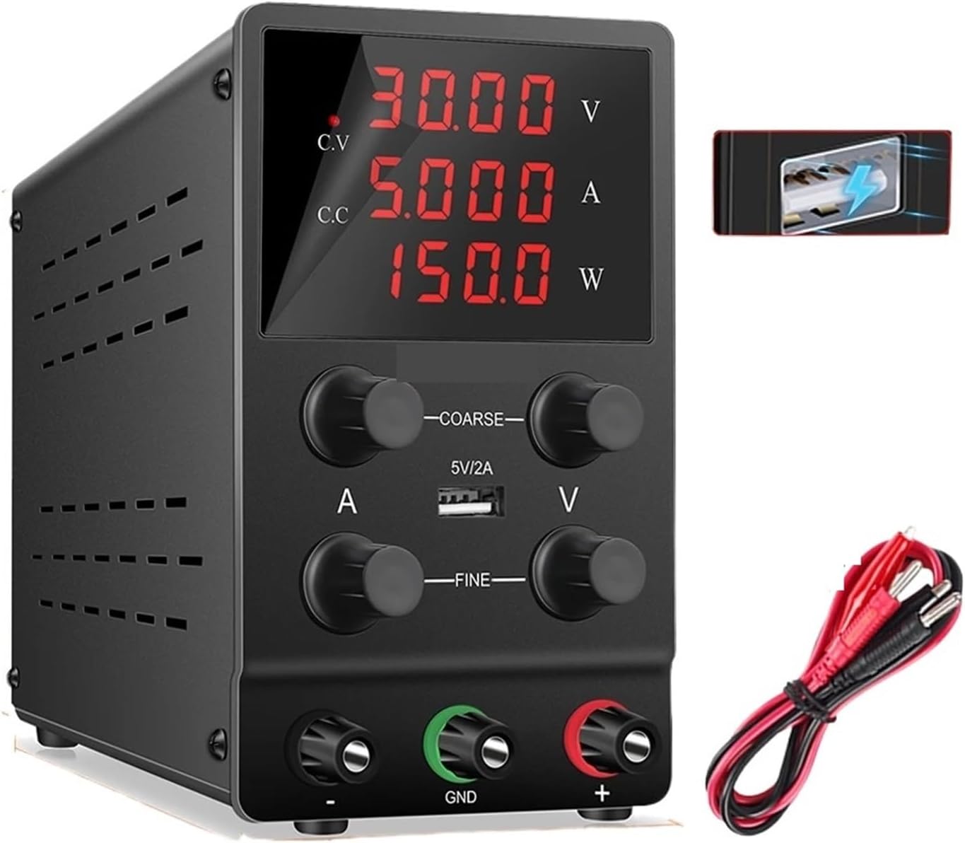 安定化DC実験室電源可変、30V 10A 3A調整可能実験室電圧レギュレータ安定器スイッチングベンチソース故障モーターテスト用 過熱