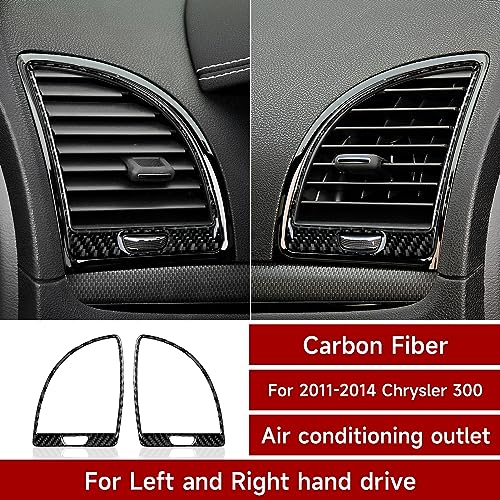 Image of Car Air Vent Outlet Cover Decals for 2011 2012 2013 2014 Chrysler 300 / 300C / 300S / Limited /Base Accessories Carbon Fiber Interior Stickers