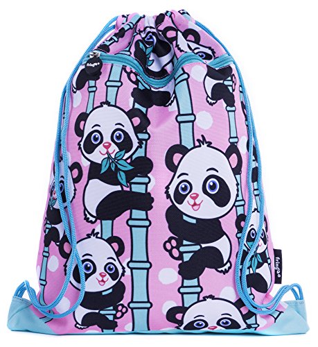 FRINGOO   Bolsa de Cordel para Niños con Bolsillo Frontal con Cremallera Mochila Escolar