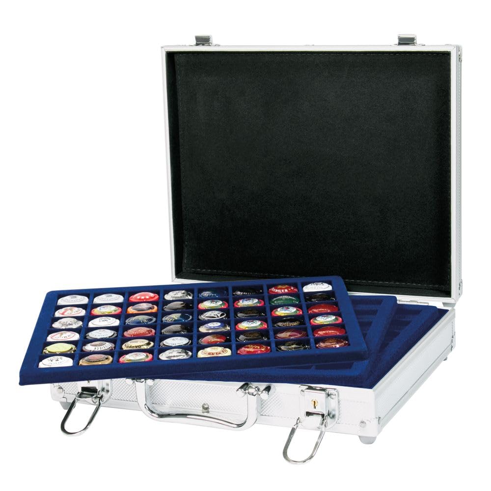 LINDNER Das Original Maletín de Aluminio para 240 Monedas/cápsulas para Monedas de hasta un diámetro de 30 mm