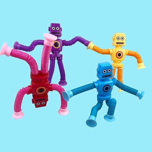 Miniatura 2 de Anditoy Paquete de 4 tubos de succión robot para reventar, juguetes sensoriales para niños y niñas, regalos de Navidad