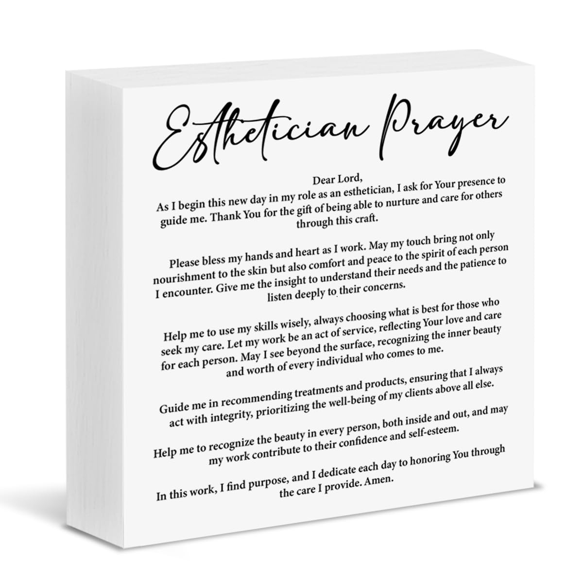 Christian Esthetician Gifts, Religious Gifts for Beautician Beauty Artist Wood Block Sign Massage Beauty Room Salon Decor