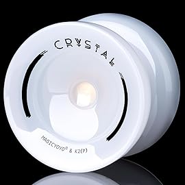 MAGICYOYO K2 Crystal Yoyo for Kids 8-12 & Beginners, Durable Plastic Responsive Yoyo Professional with Finger Spin & DNA Function, Includes 12 Yo-yo Strings, Yo yo Glove & Bag (Pure White
