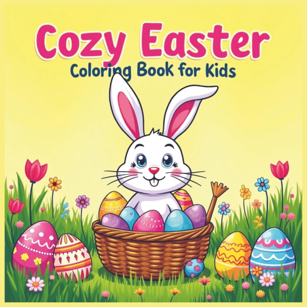 Cozy Easter Coloring Book for Kids: 50 Adorable and Fun Springtime Designs Featuring Bunnies, Eggs, Butterflies, and More for Creative Easter Joy!