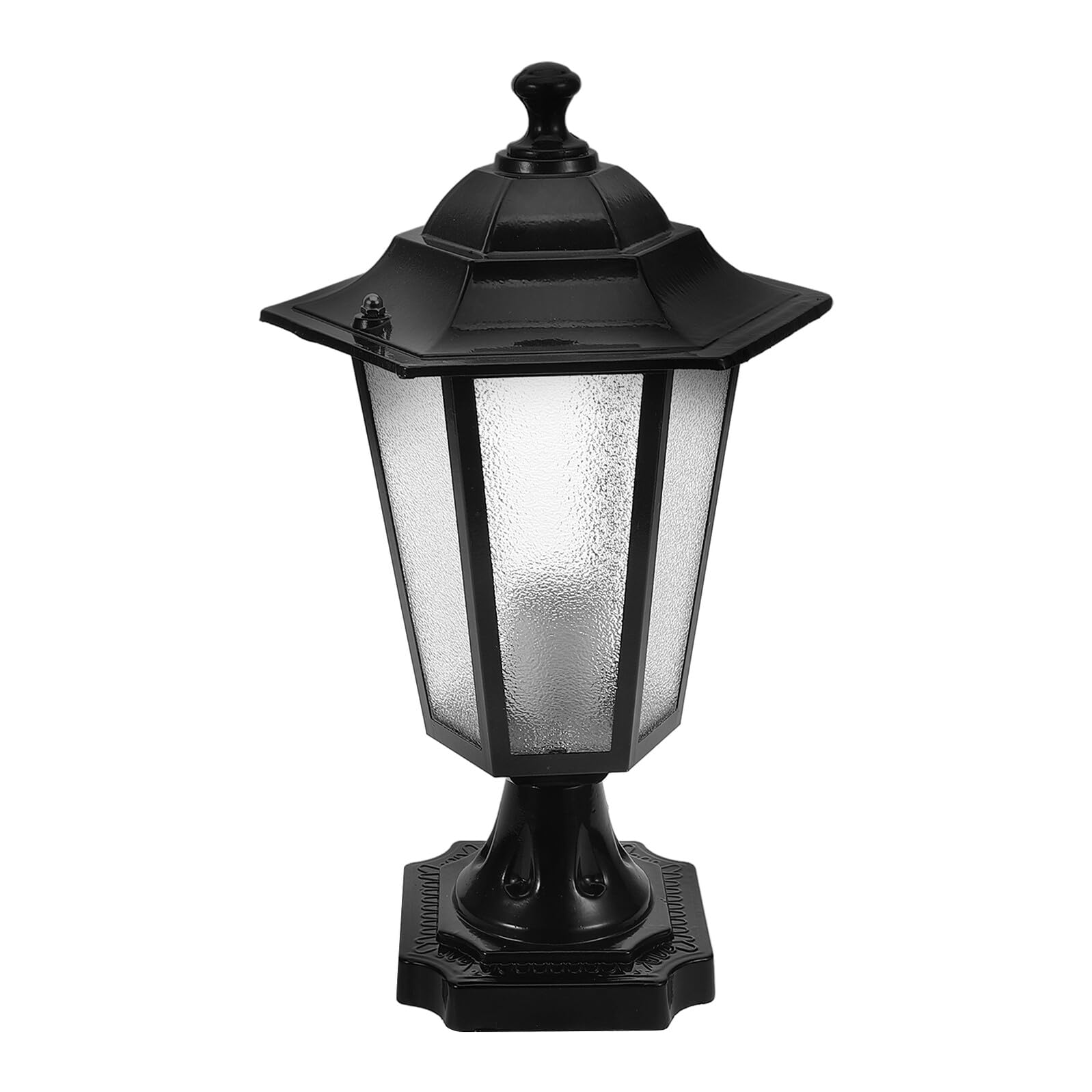 Lampe de Pilier Extérieur Compacte Faces Style Villa Luminaire Jardin Étanche pour Porche et Cour