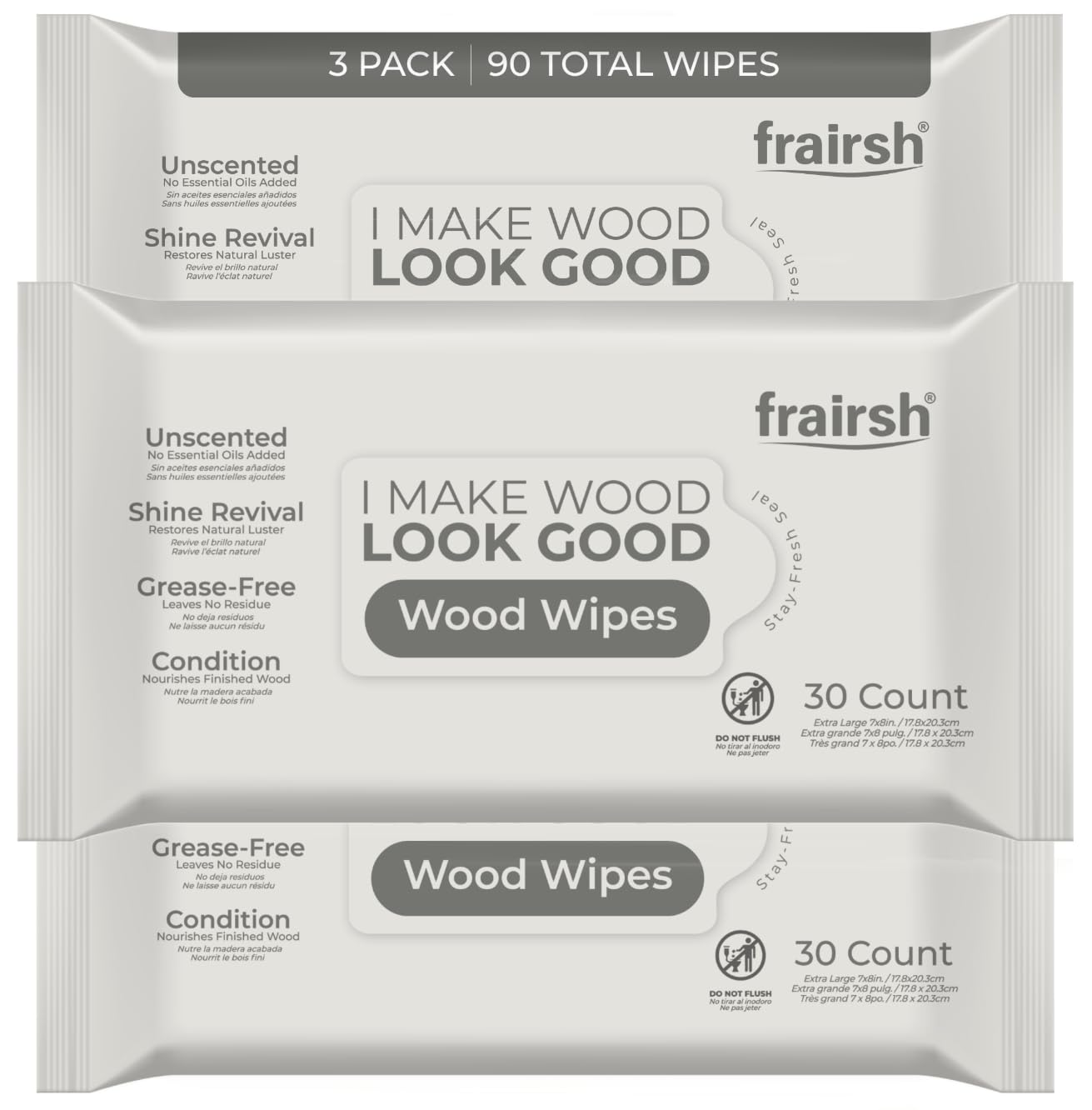 Wood Furniture Cleaning Wipes 90 Ct, Clean, Polish &amp; Condition